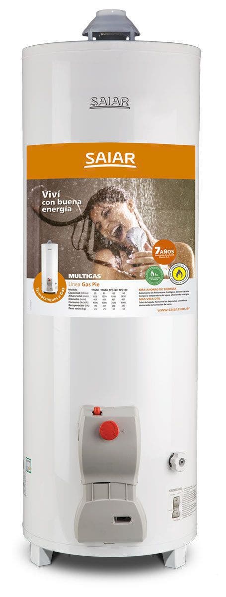 Termotanque multigas de pie Saiar 120 lt