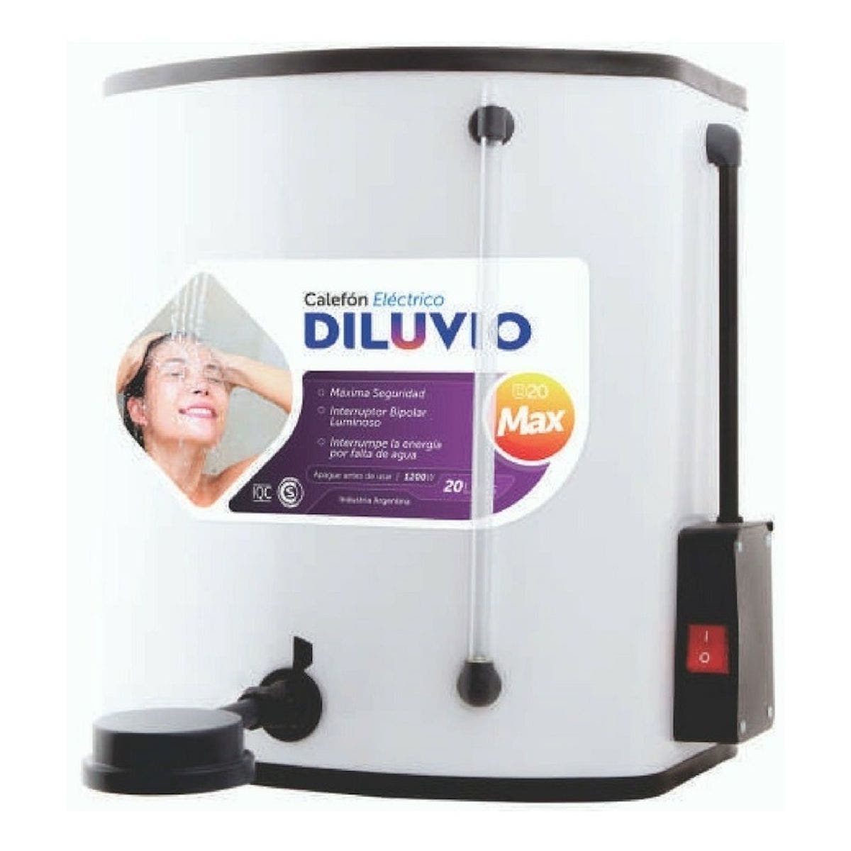 Calefón enlozado 20 lt blanco Diluvio