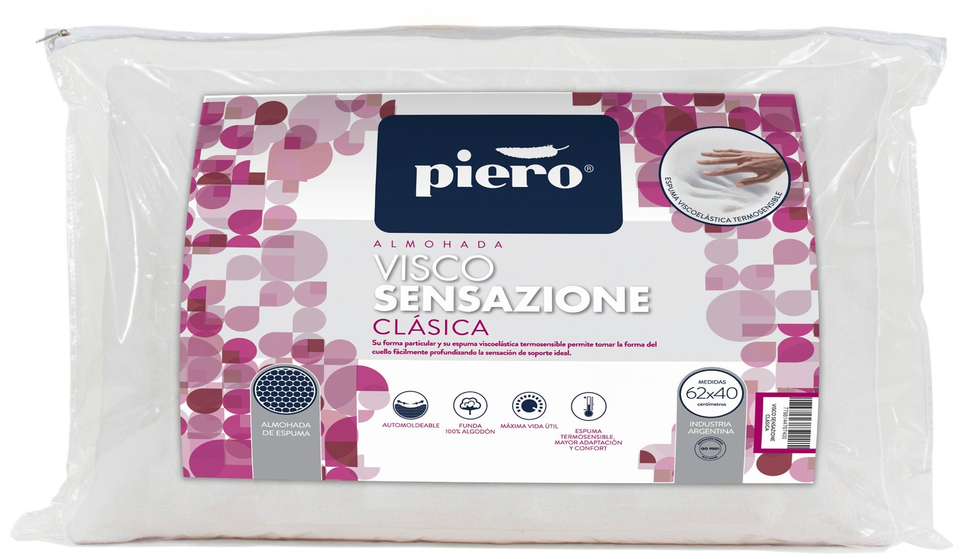 Almohada Piero VISCO clásica 60x35 cm