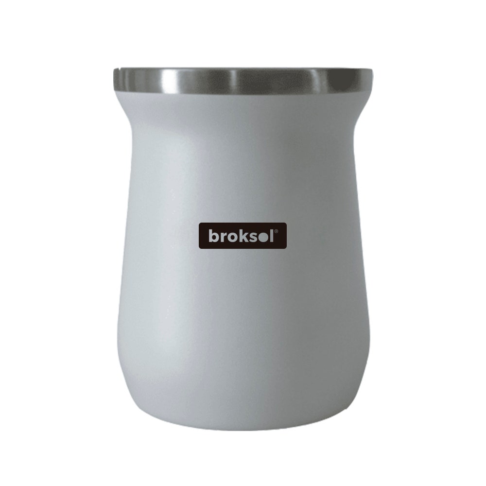 Mate térmico 250 ml blanco Broksol