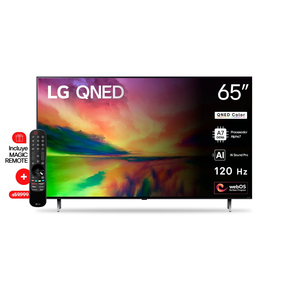 Smart TV QNED LG 65” 65QNED80SRA 4K Ultra HD webOS 23