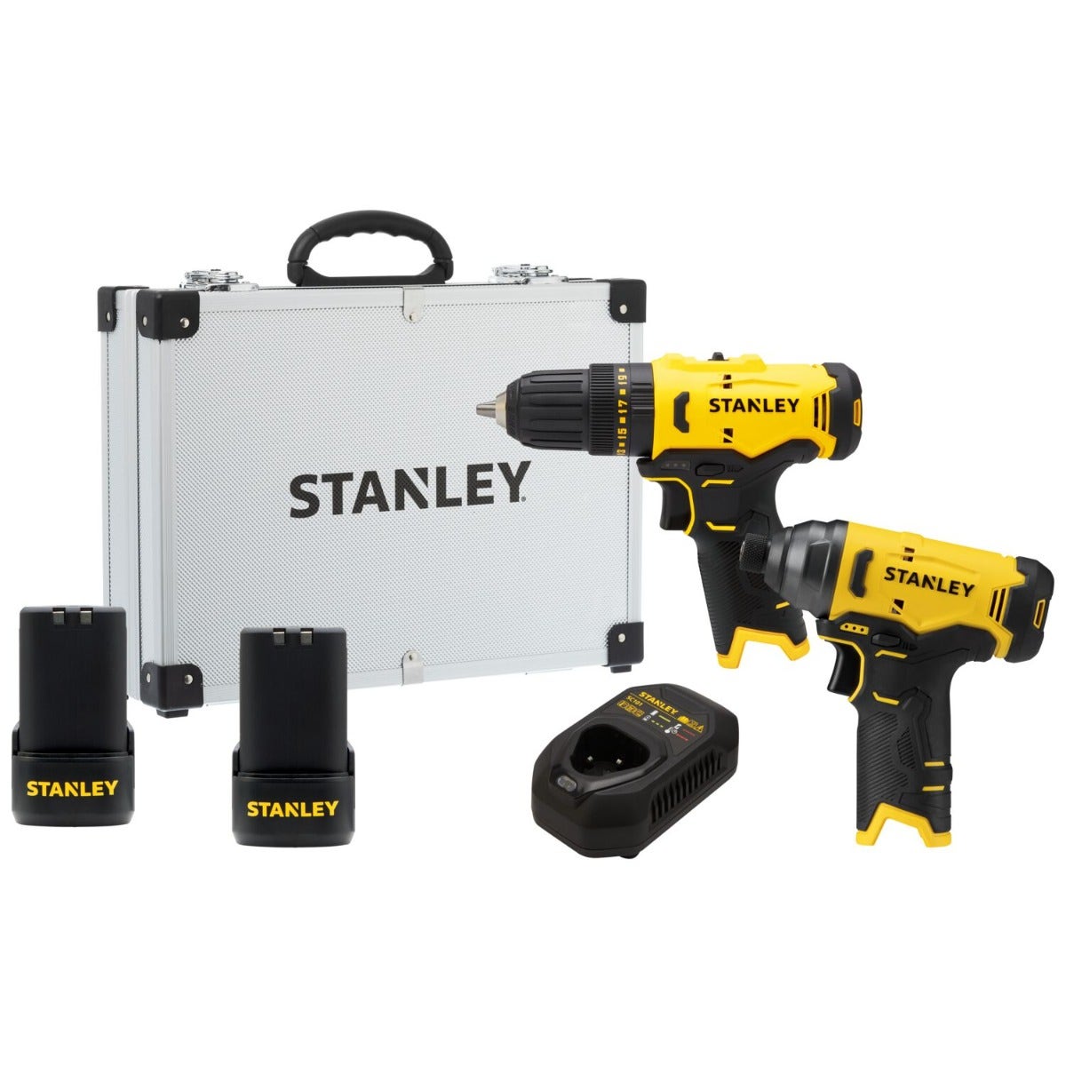 Kit taladro 12v + impacto schi10d2fk-ar Stanley