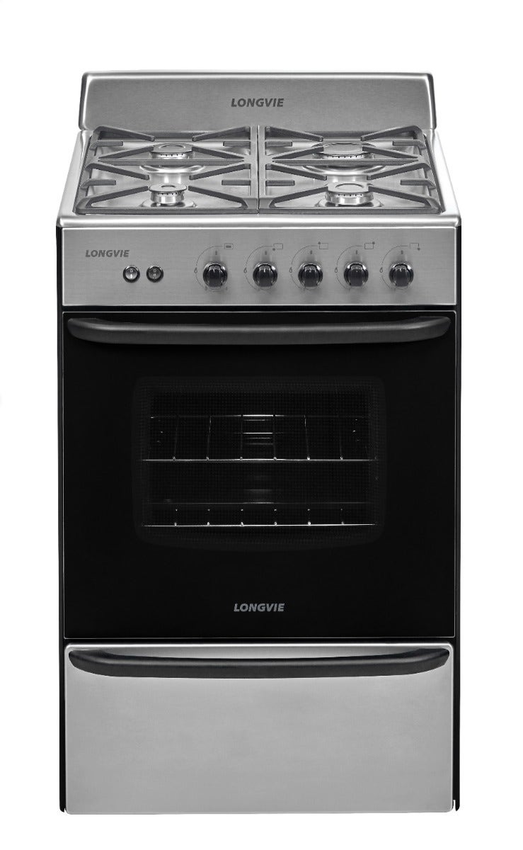 Cocina multigas Longvie 13331XF 56cm con Luz y Encendido Inoxidable