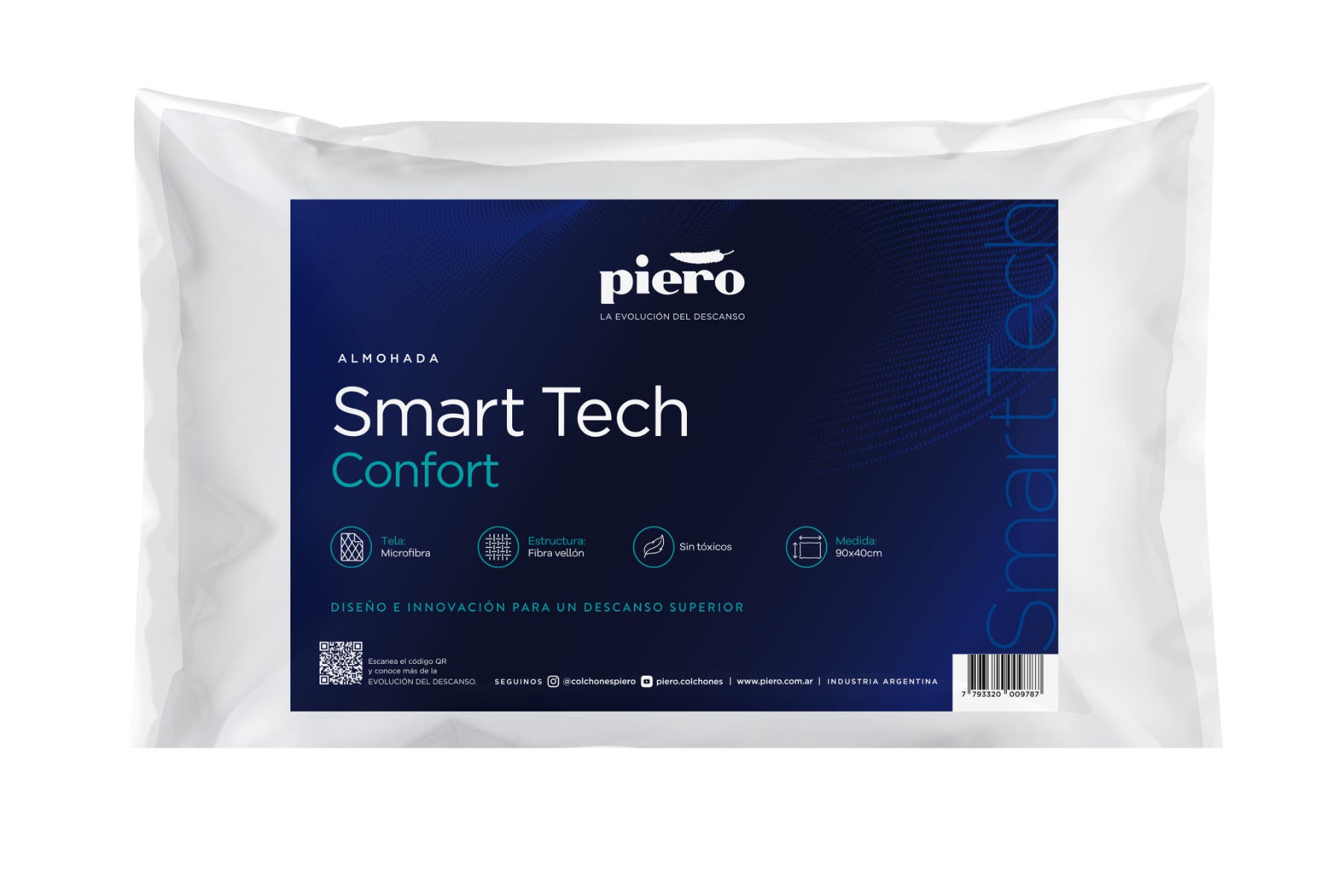 Almohada Piero Fibra smart 70 x 40 cm