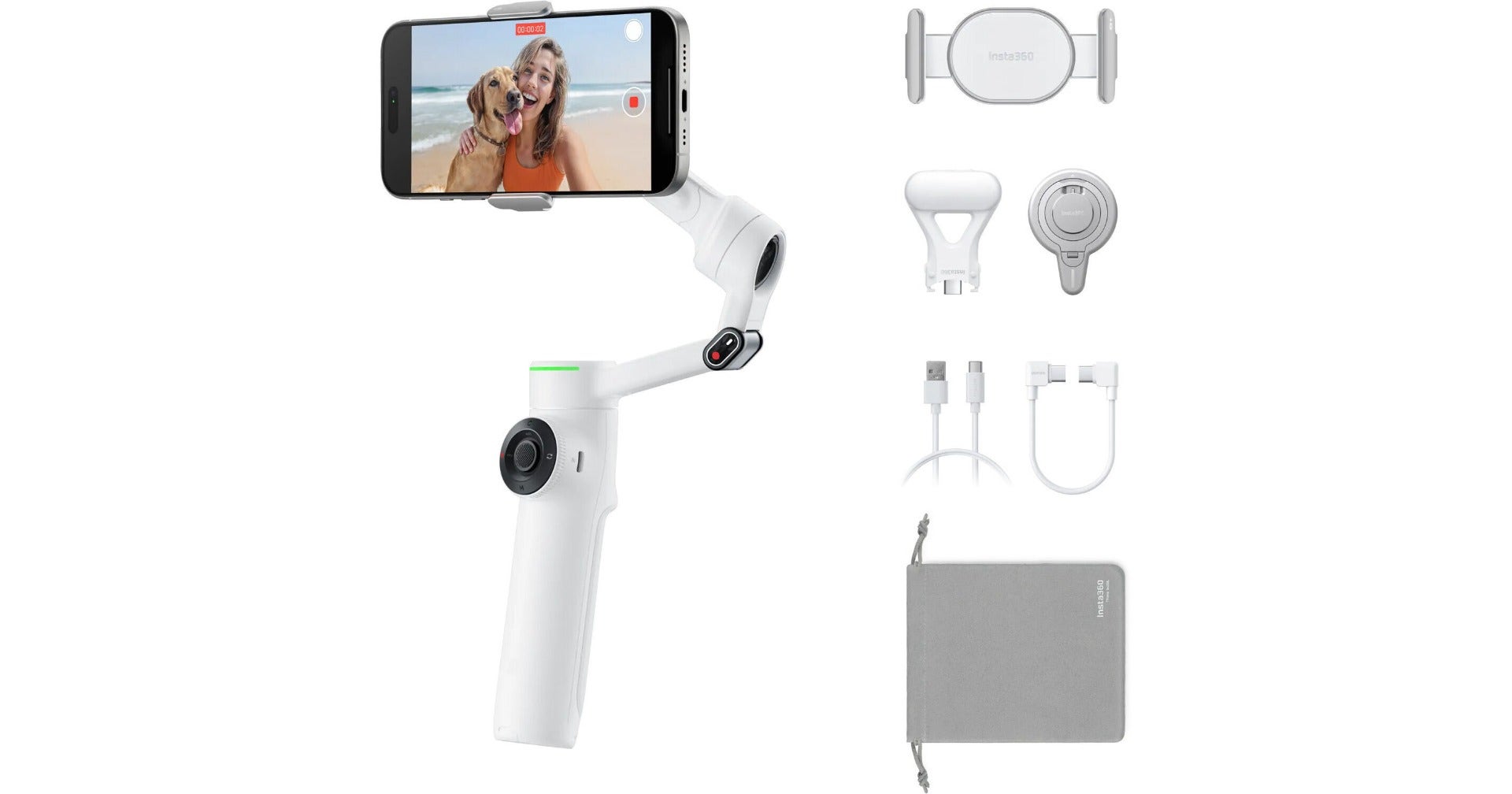 Estabilizador Insta360 FLOW208 Flow 2 Pro Creator Bundle Stone Gray