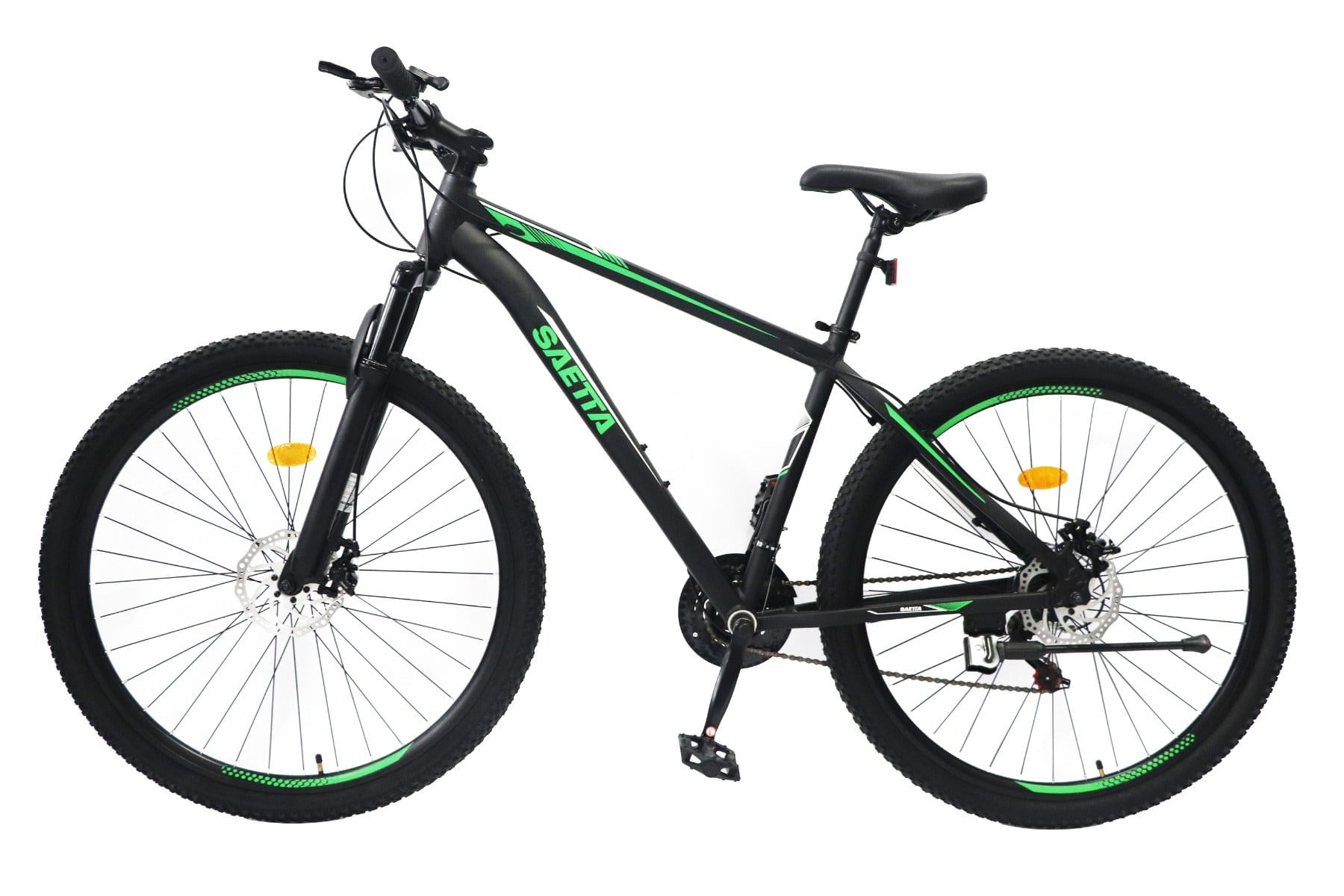 Bicicleta R29'' Saetta Alum Es002 Mountain Bike verde y negra