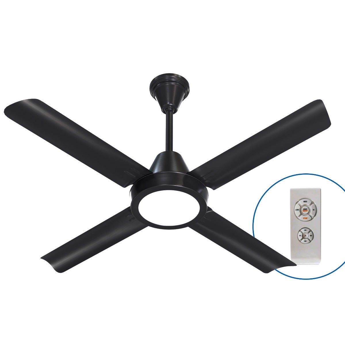 Ventilador de techo Moddo negro LED con control motor dc 35W