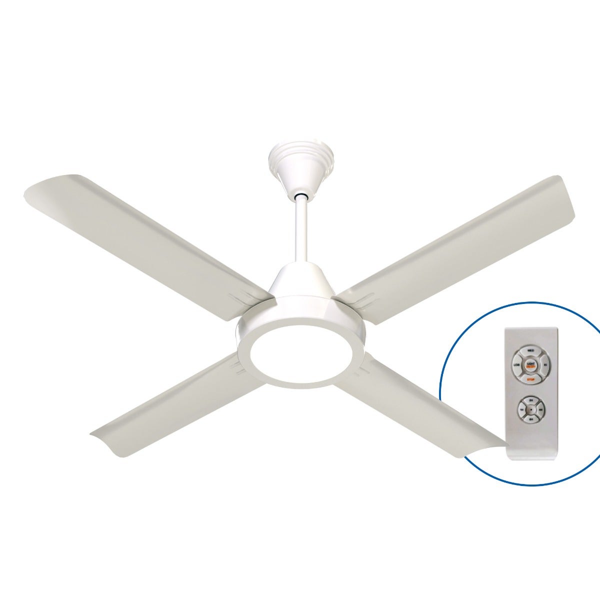 Ventilador de techo Moddo blanco LED con control motor dc 35W