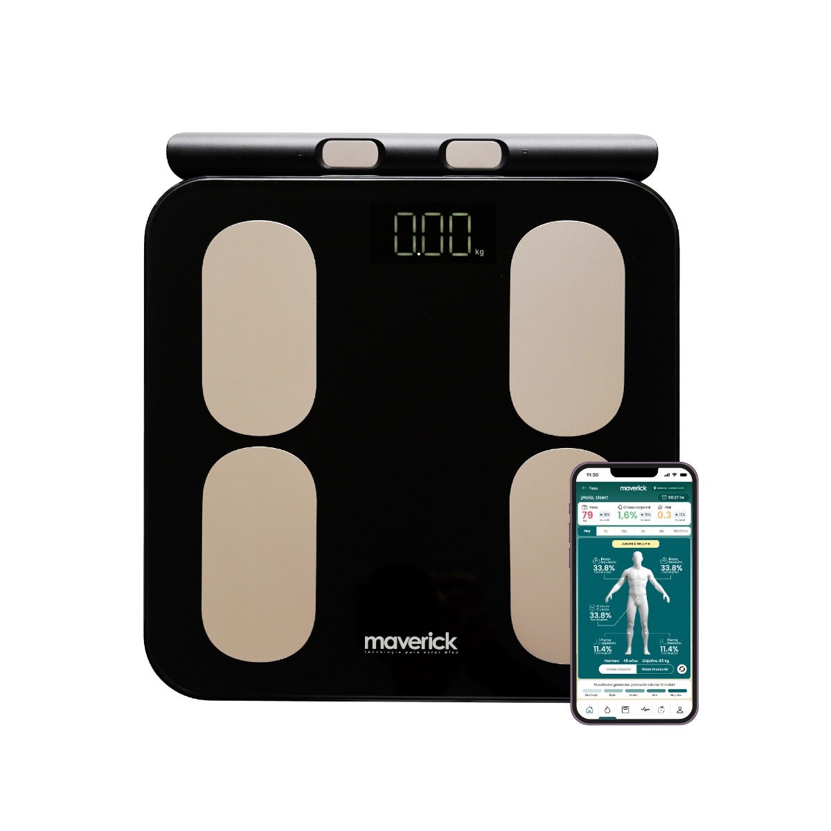 Balanza Baño Maverick Inteligente Smartscale 8electrodos