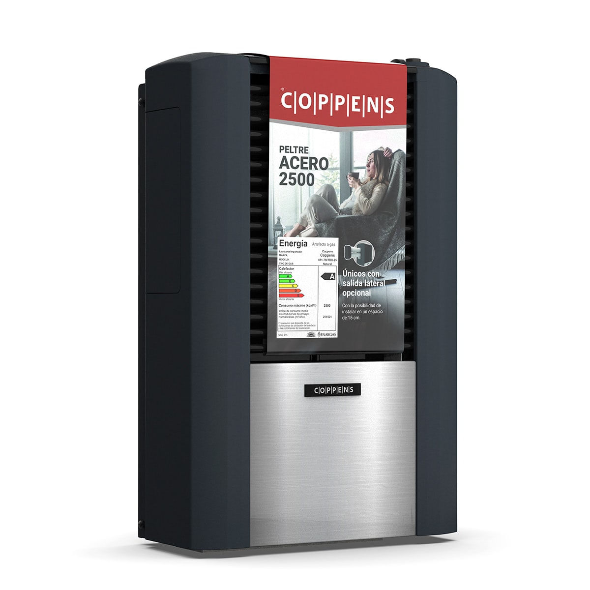 Calefactor Coppens C25BIPAM 2500TB 2500Kcal 19m2 izquierda