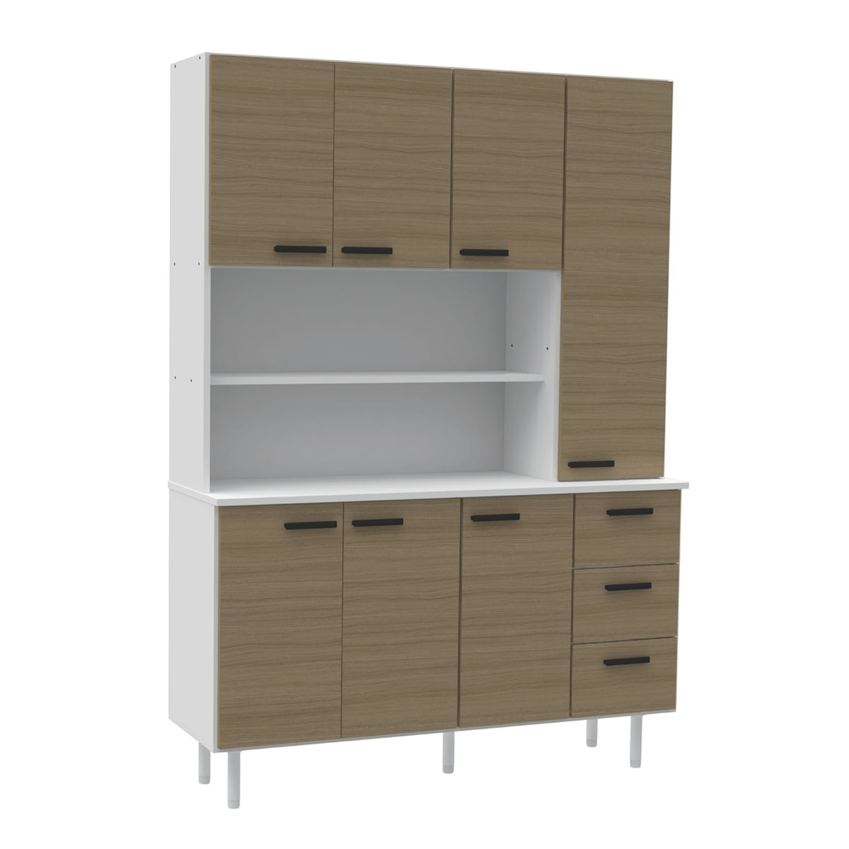 Aparador de Cocina Mosconi 1.20 m Organizador Melamina Avellana