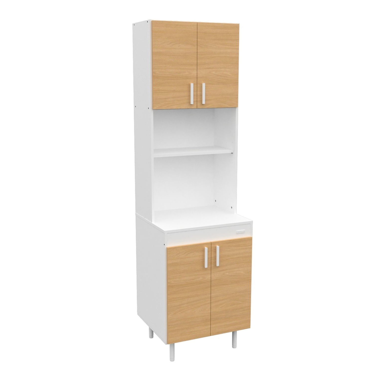 Aparador Columna de Cocina Mosconi 4 Puertas Organizador Melamina Malta