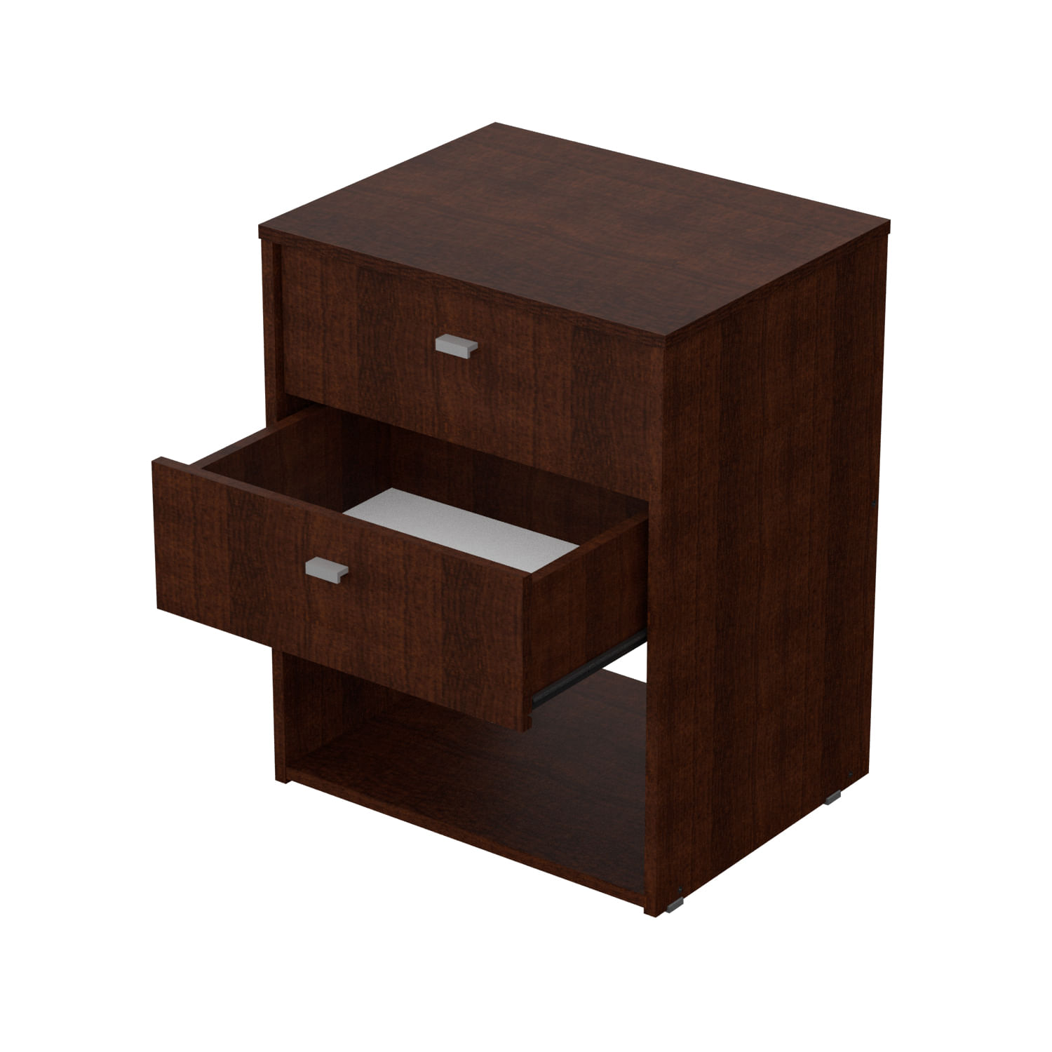 Mesa de Luz Mosconi Nature 2 Cajones Melamina Wengue