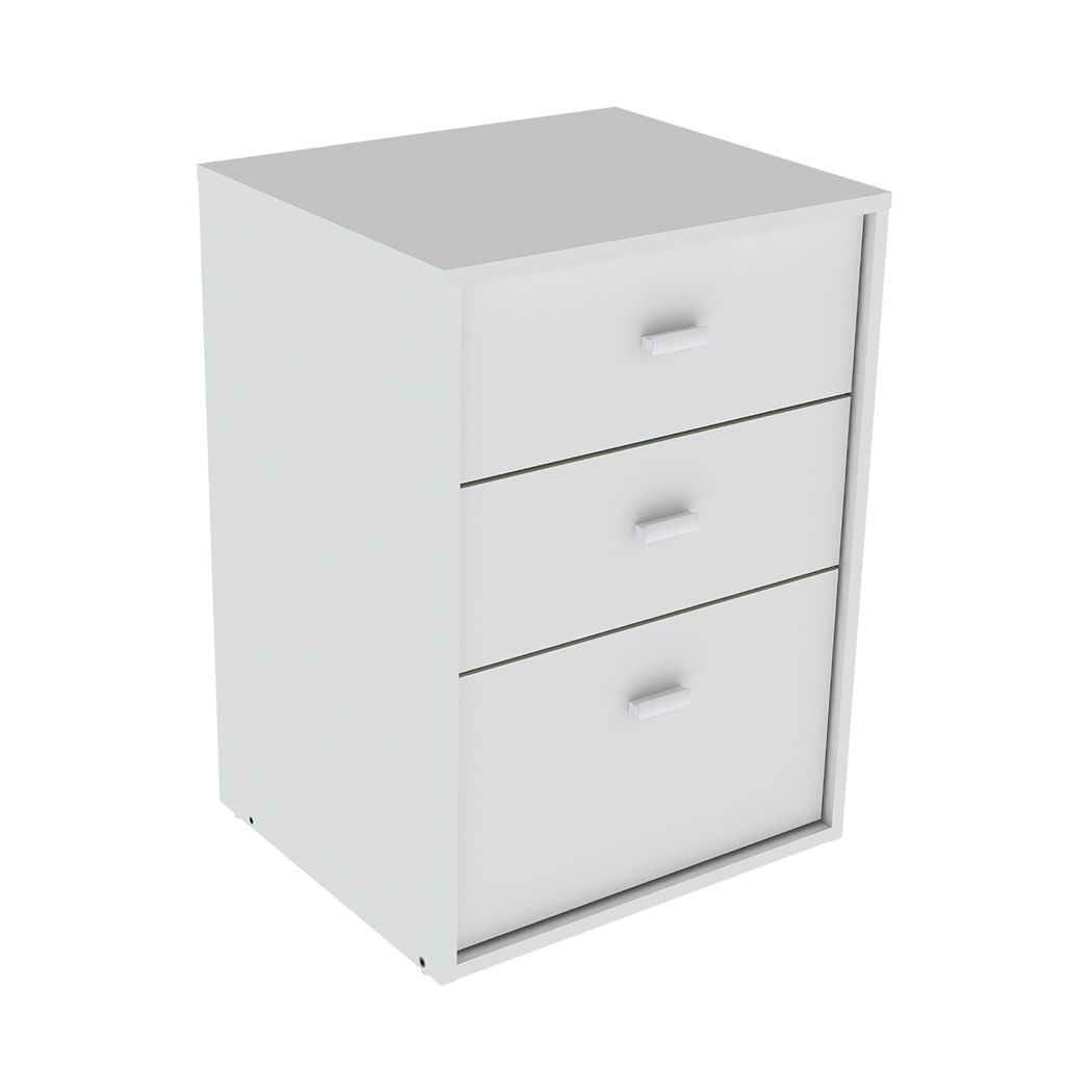 Mesa de Luz Benethon 3 Cajones Melamina Blanco