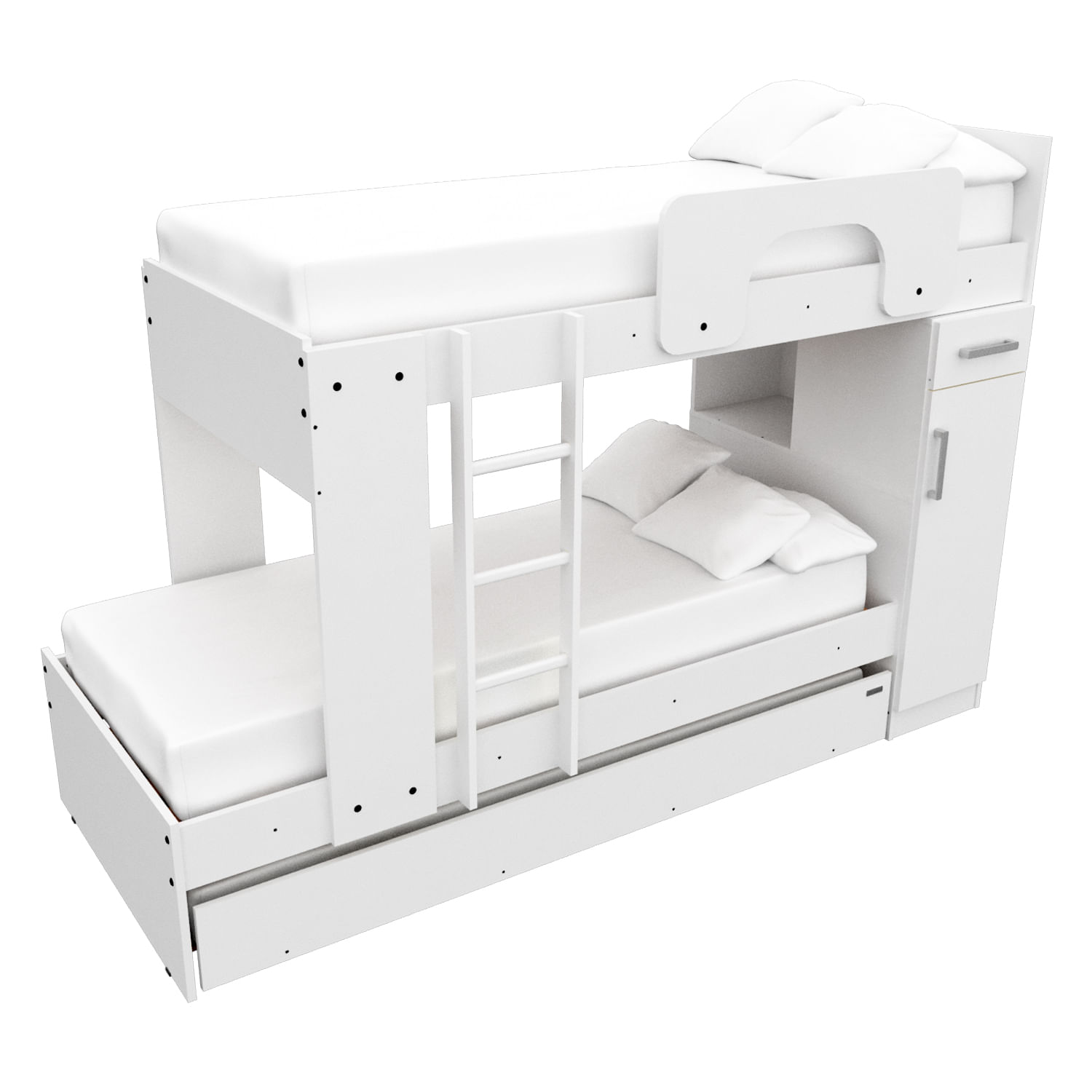 Cama Cucheta Mosconi Superpuesta Melamina Blanco