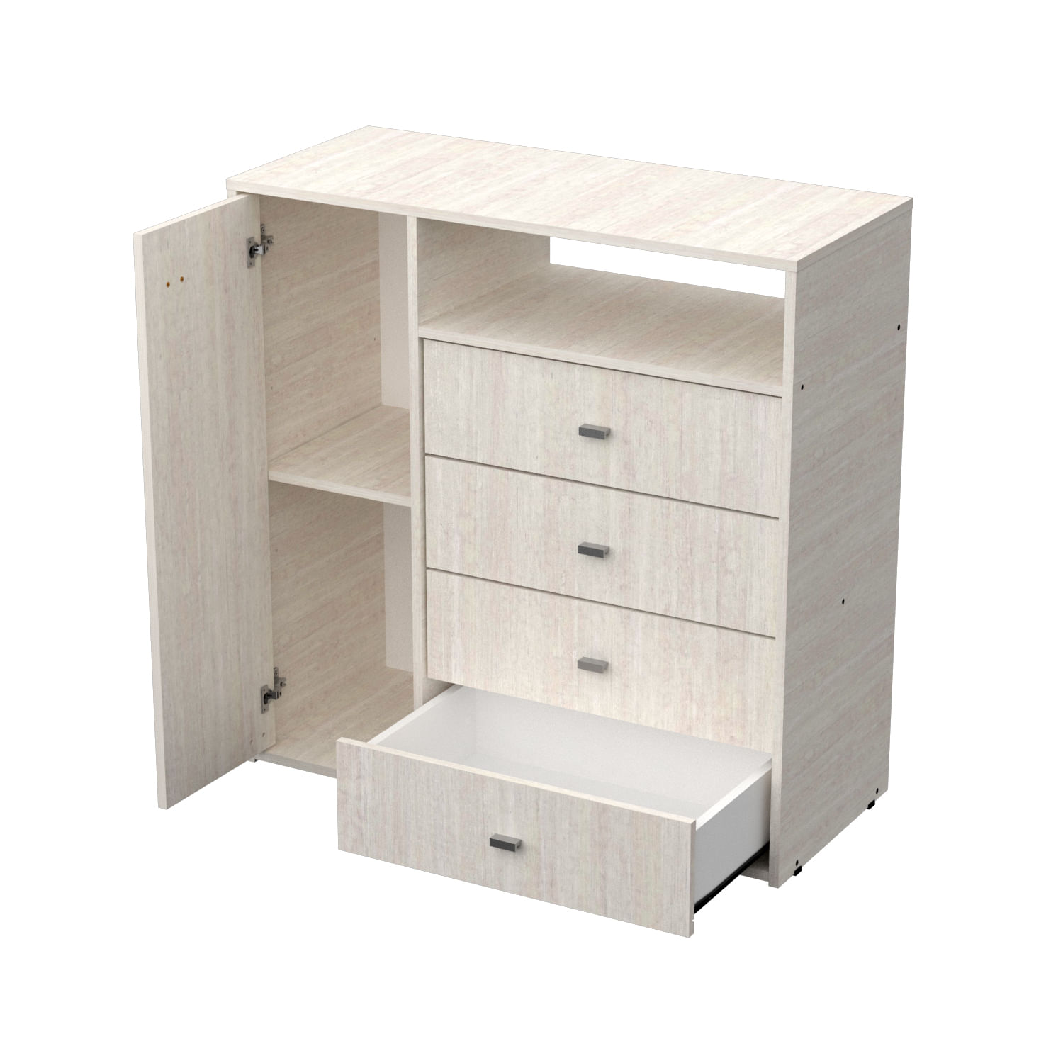 Cómoda Mosconi Milenial 4 Cajones 1 Puerta Melamina Venezia