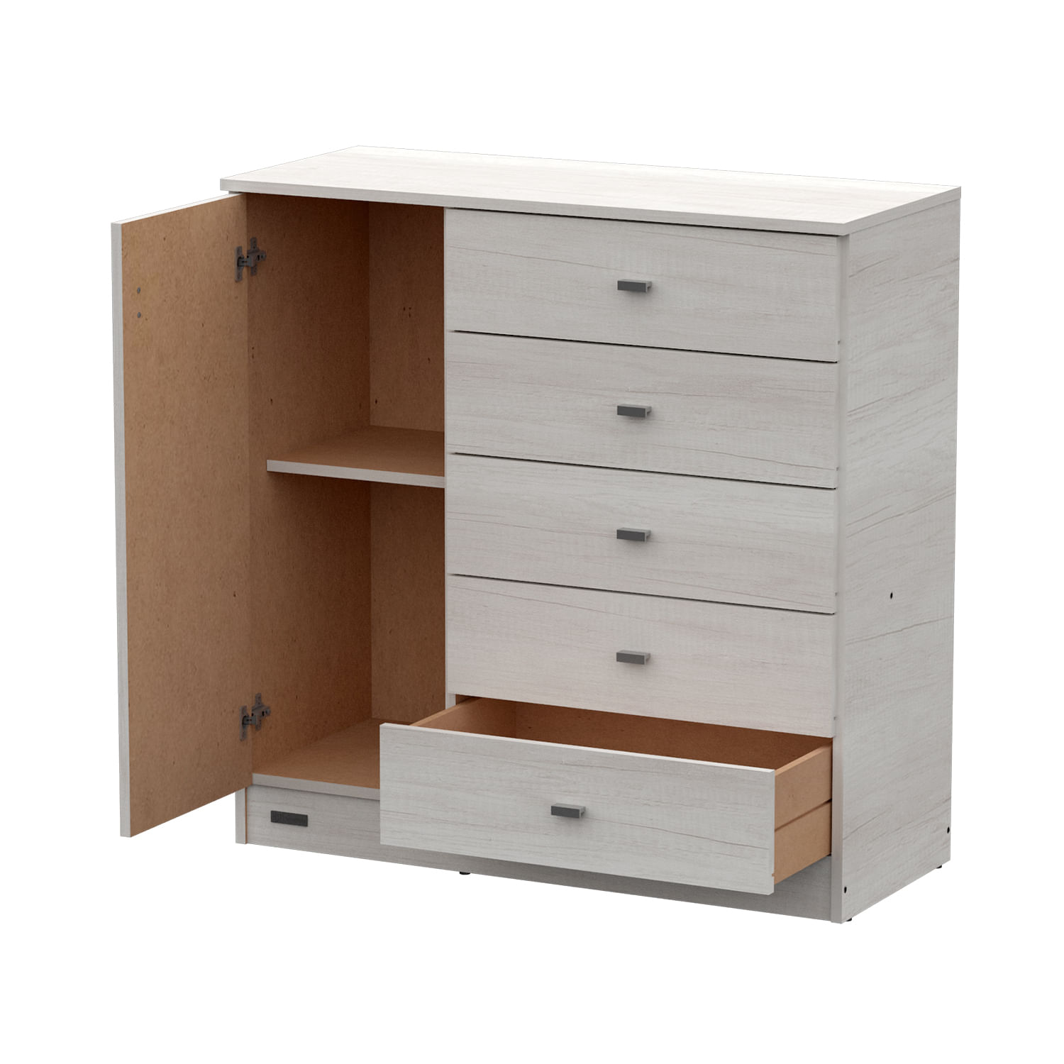 Cómoda Mosconi Pack 5 Cajones 1 Puerta Melamina Venezia