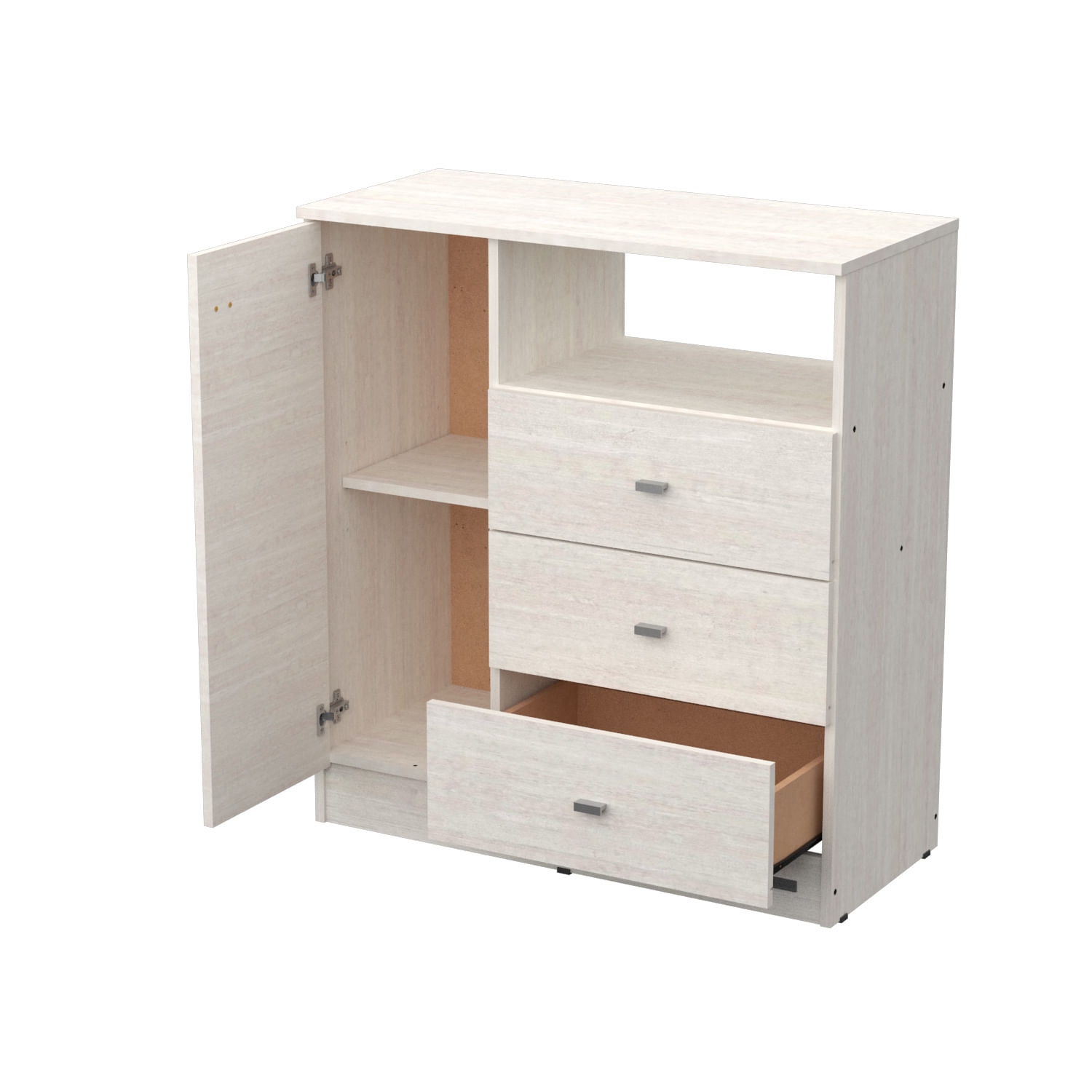 Cómoda Mosconi Dakar Zero 1 Puerta 3 Cajones Estante Melamina Venezia
