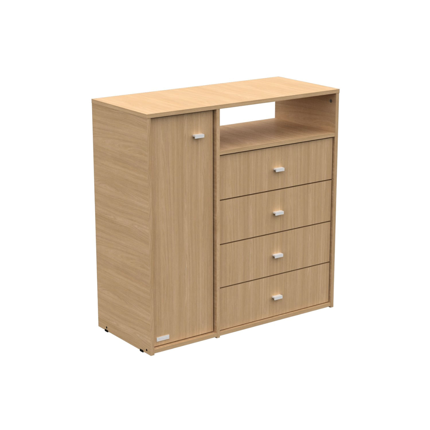 Cómoda Mosconi Milenial 4 Cajones 1 Puerta Melamina Malta