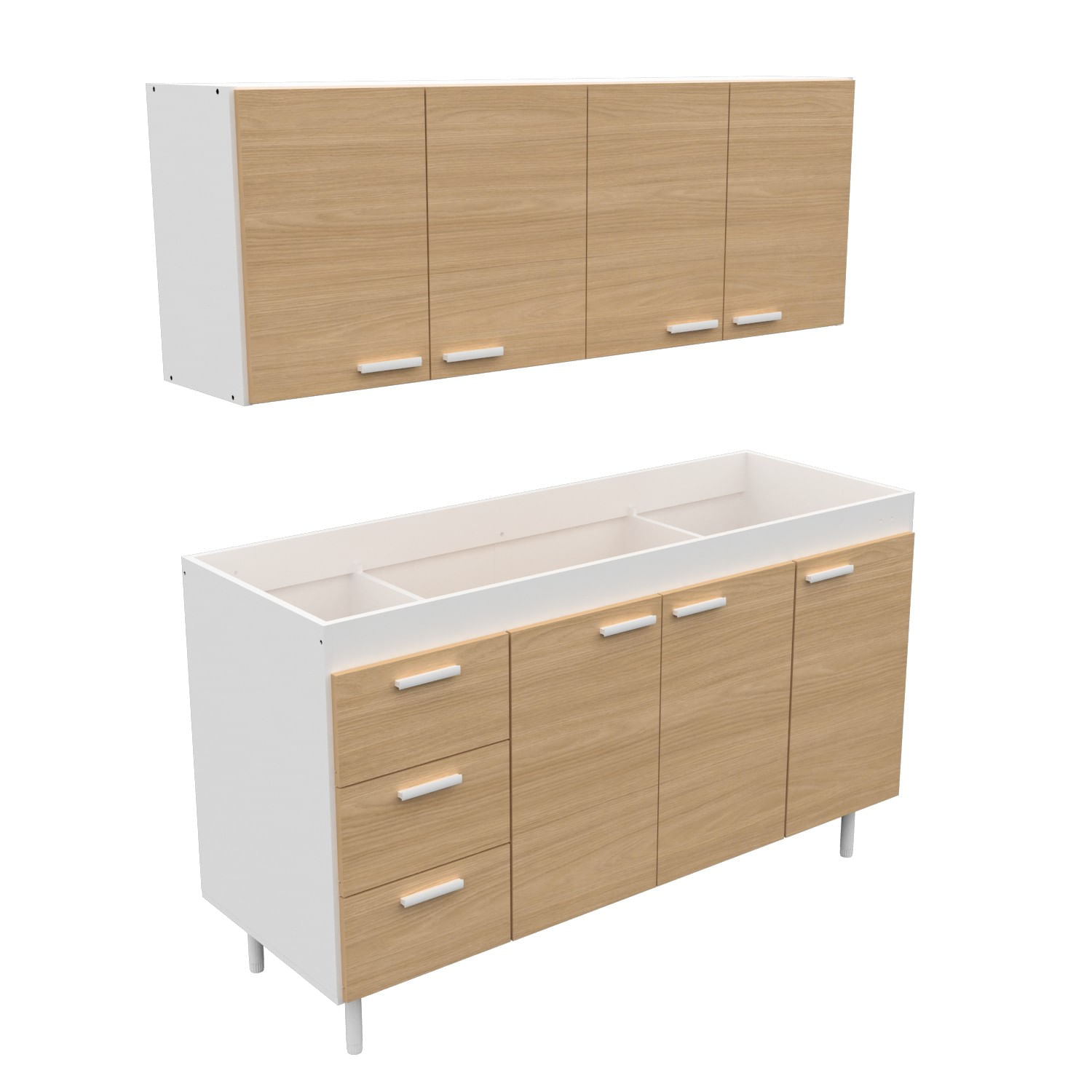 Combo Mueble de Cocina Mosconi 1.40 m Sin Bacha Malta