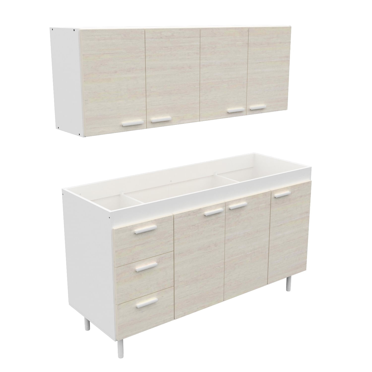 Combo Mueble de Cocina Mosconi 1.40 m Sin Bacha Venezia