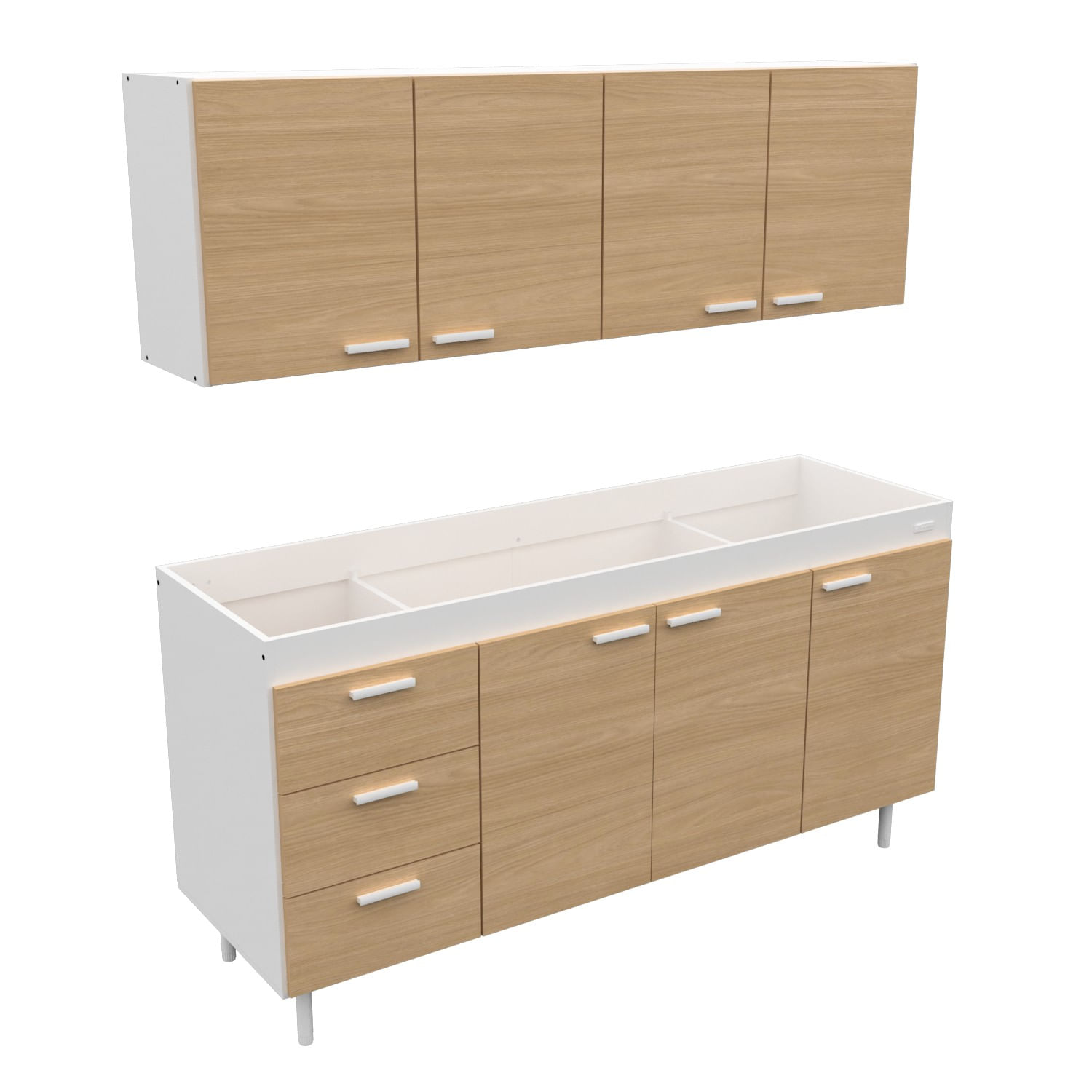 Combo Mueble de Cocina Mosconi 1.60 m Sin Bacha Malta