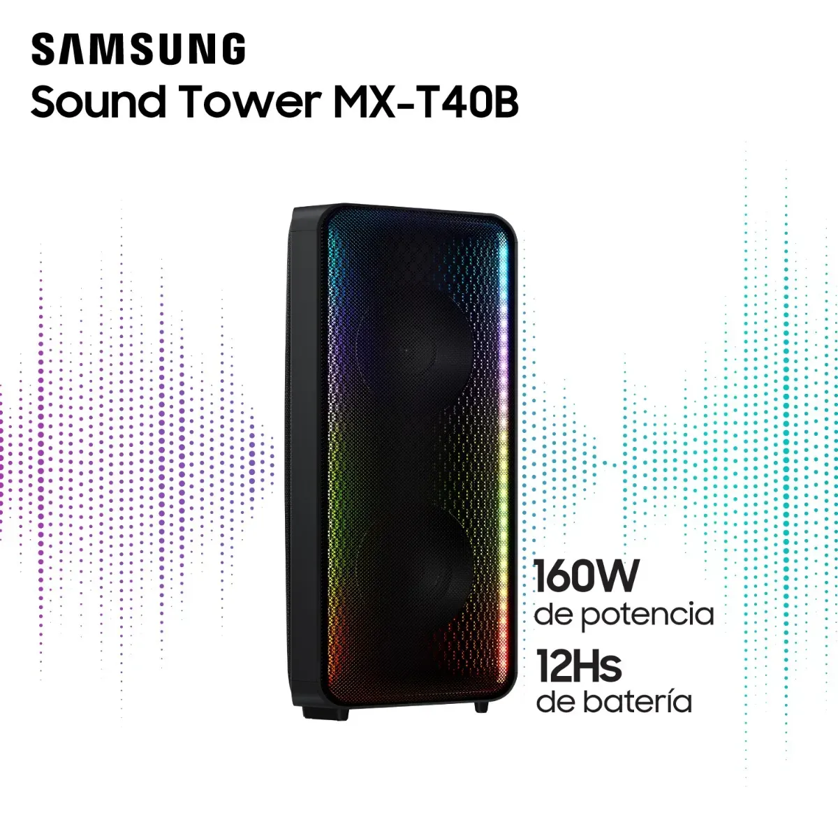 Parlante Torre Samsung MX-ST40B-ZB Sound Tower 160W bluetooth