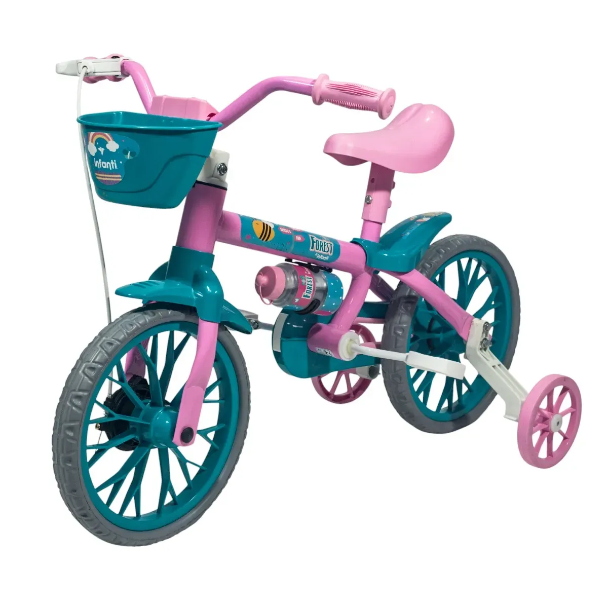 Bicicleta infantil rodado 12'' Infanti carbono color rosa con rueditas