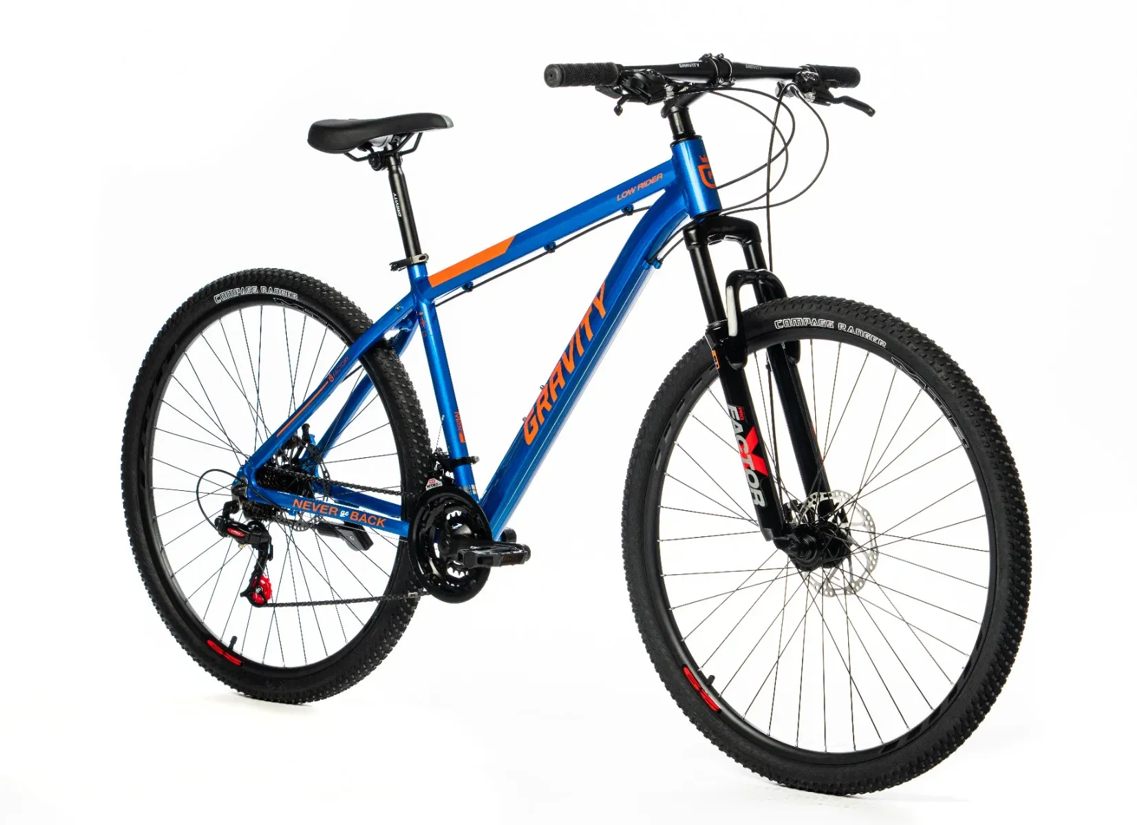 Bicicleta MTB rodado 29'' Gravity Lowrider aluminio color azul y naranja