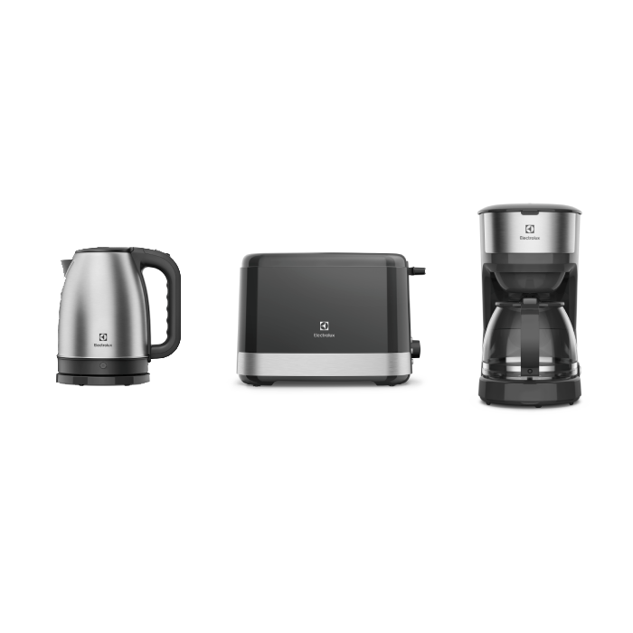 Combo Jarra eléctrica 1,8L, Tostadora eléctrica y Cafetera de filtro 1,2L (EEK11, ETS10, ECM20)