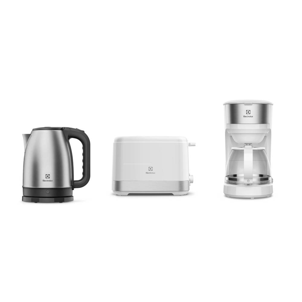 Combo Jarra eléctrica 1,8L + Tostadora eléctrica + Cafetera de filtro 1,2L (EEK11, ETS11, ECM21)