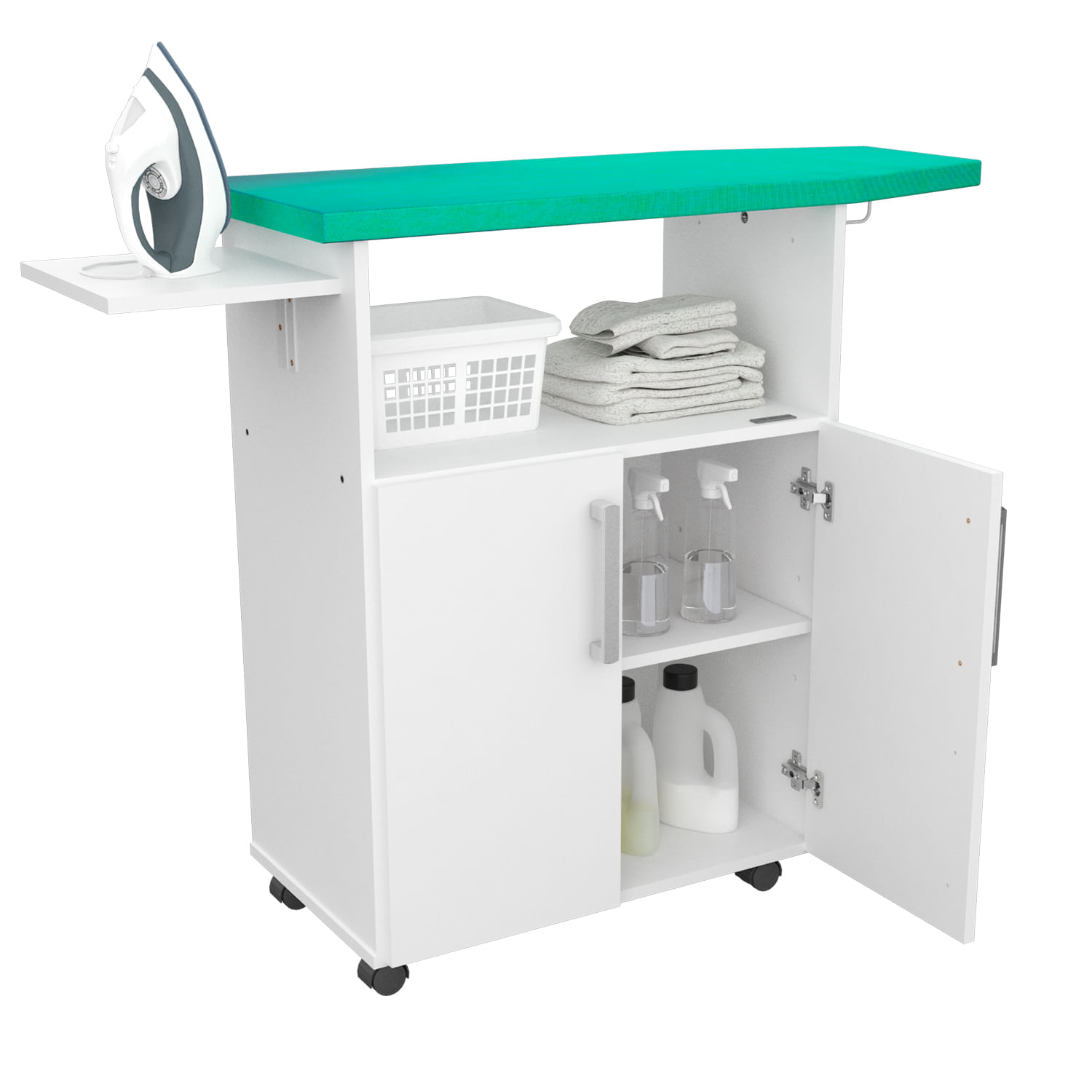 Mueble de Planchado Mosconi con Tabla Melamina Blanco