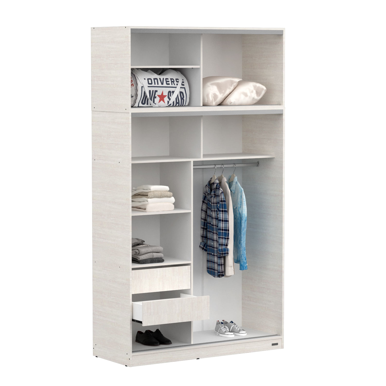 Placard Mosconi 2 puertas corredizas con baulera 1.40 m Venezia