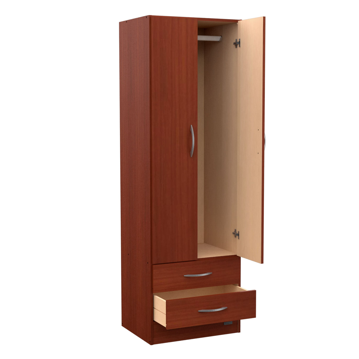 Placard Mosconi Pack 2 puertas 2 cajones Caoba