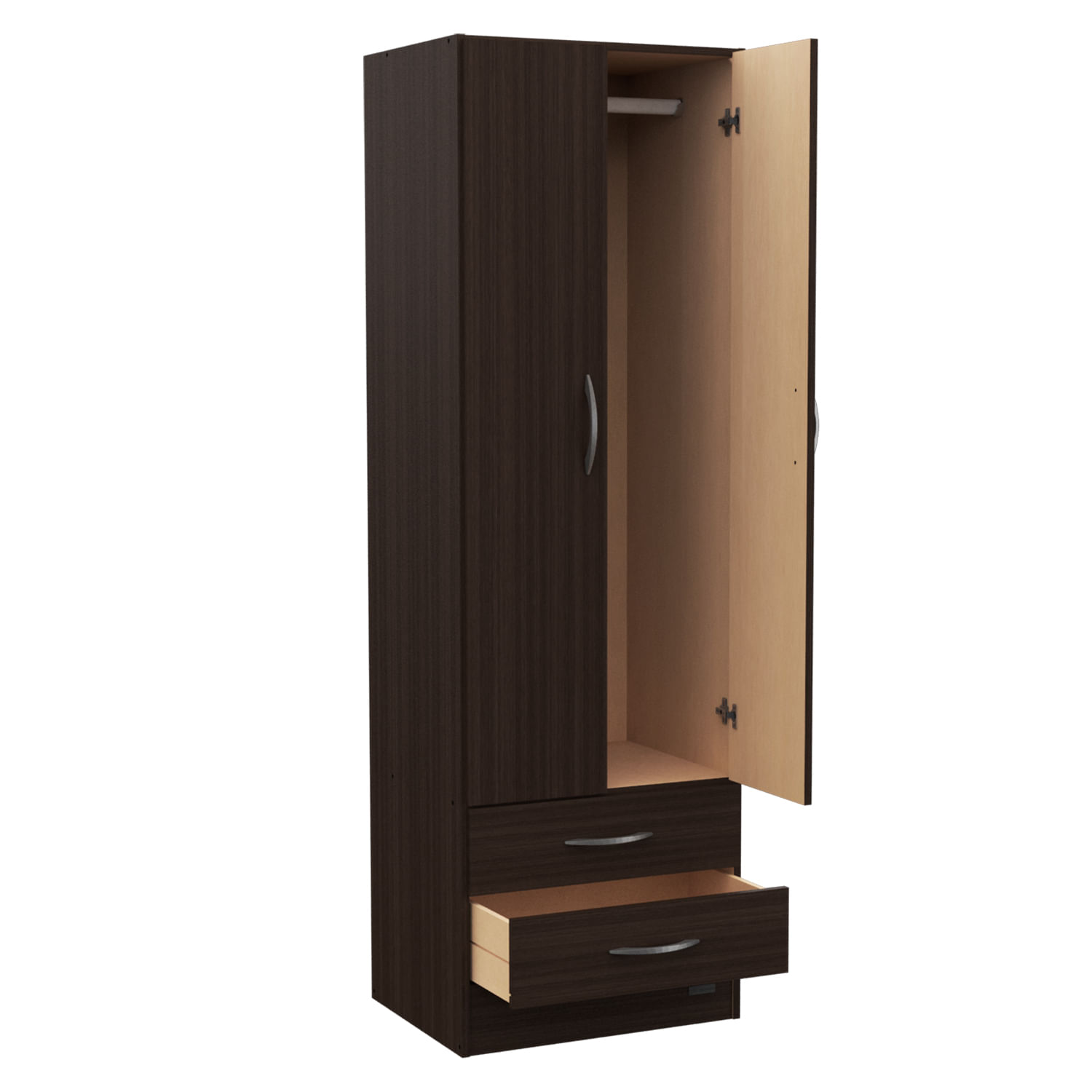 Placard Mosconi Pack 2 puertas 2 cajones Chocolate