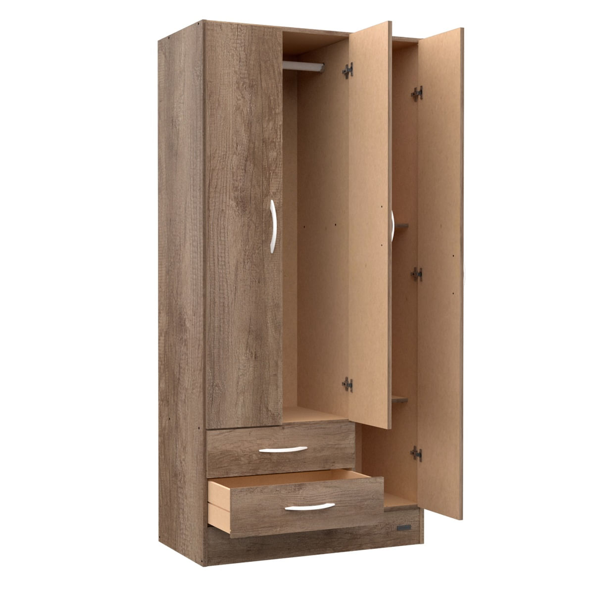 Placard Mosconi Pack 3 puertas 2 cajones Gris