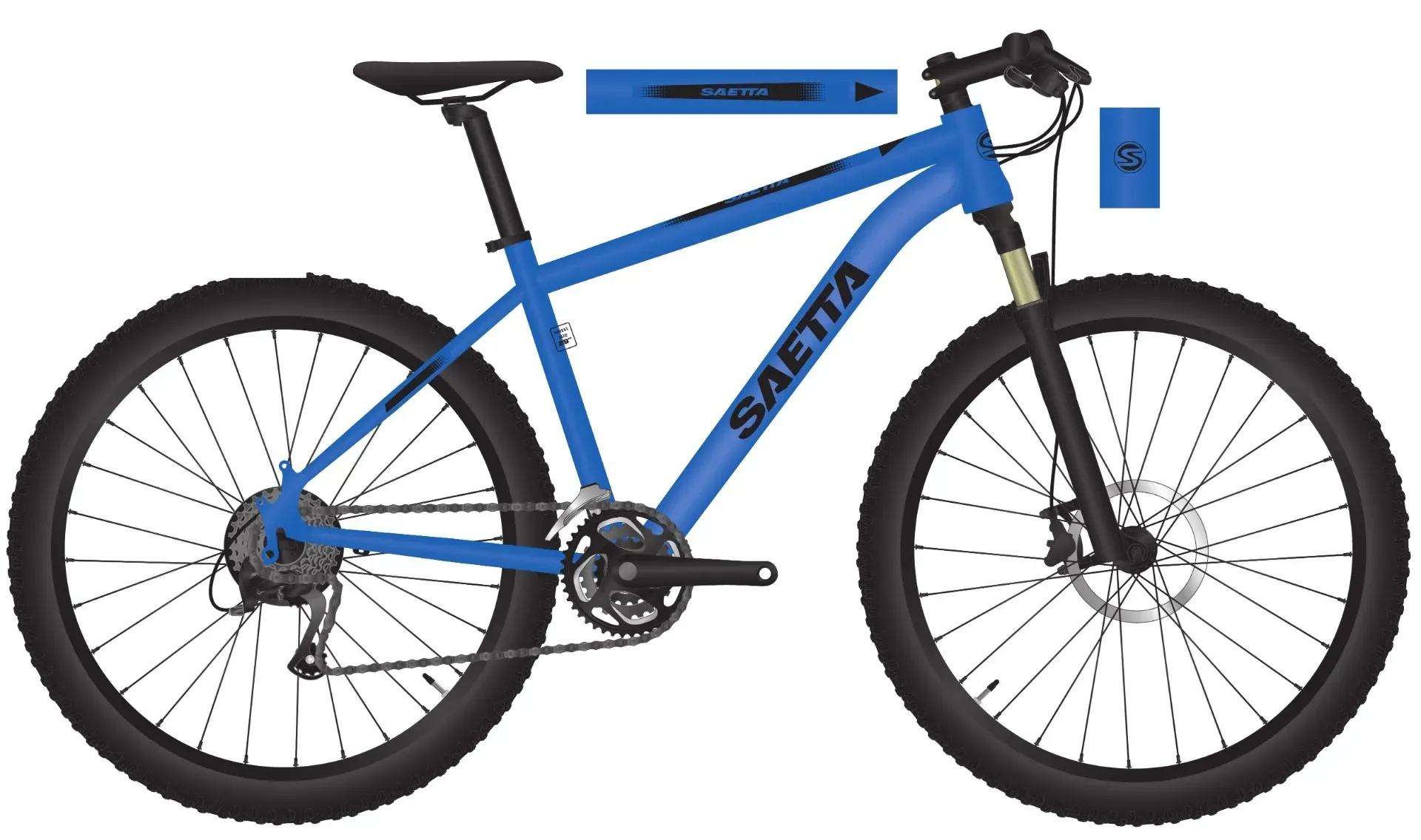 Bicicleta R29 Saetta Steel 21v Shim ACER negra y verde