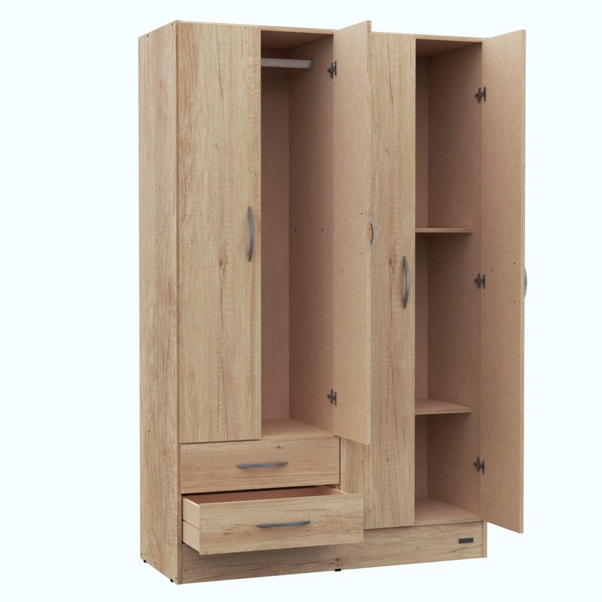 Placard Mosconi Pack 4 puertas 2 cajones Bambu