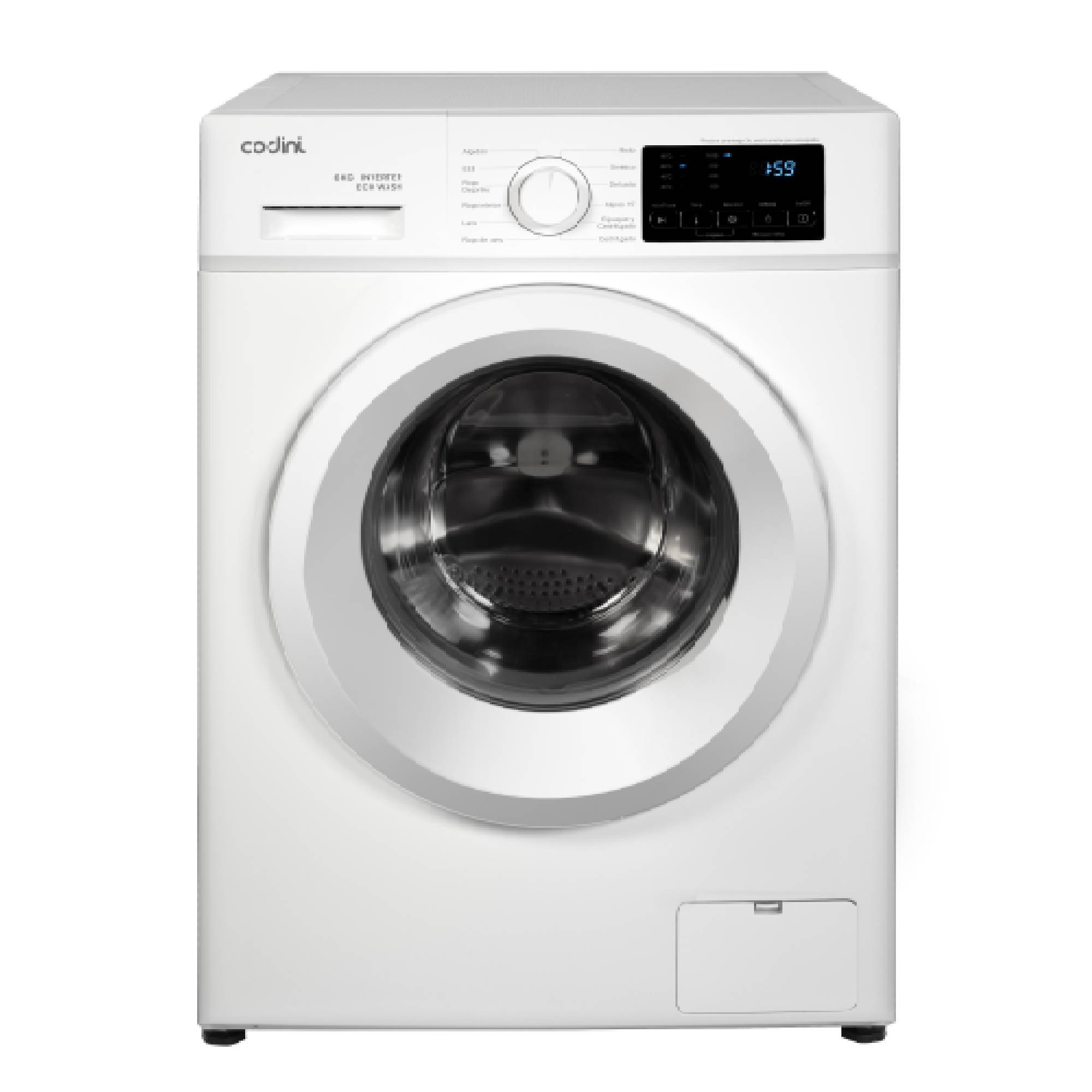 Lavarropas Automático Carga Frontal 6 kg 1000 RPM A Display Led Steam Blanco Codini - ANAFA6010B