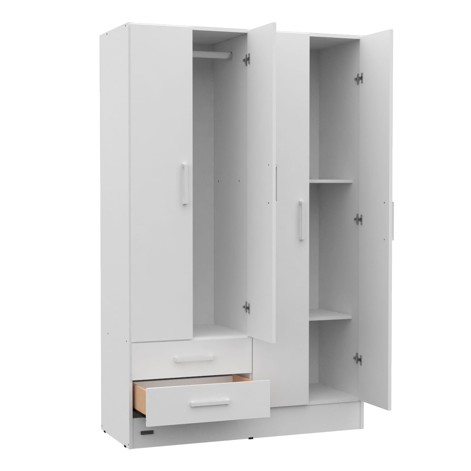 Ropero Placard Mosconi Express 4 Puertas 2 Cajones Blanco Mate
