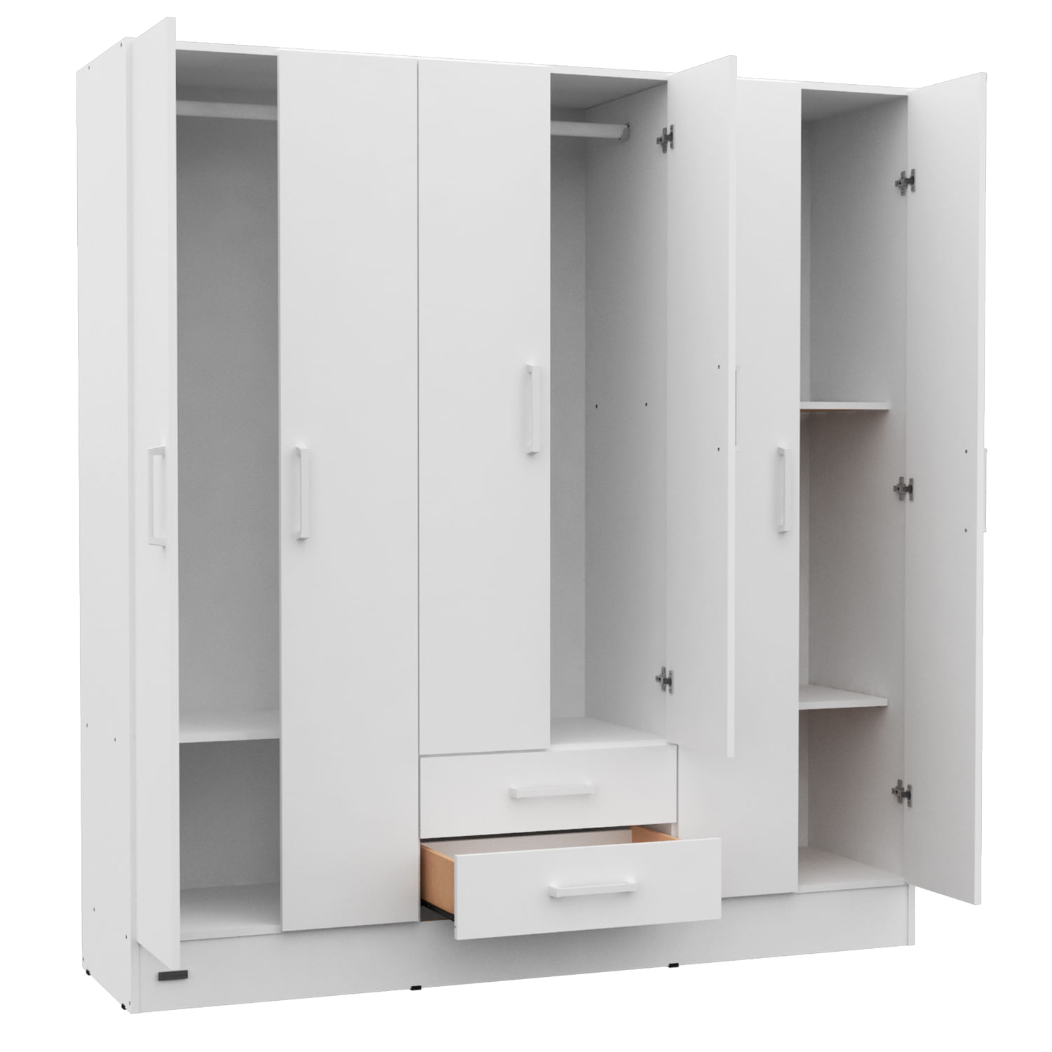 Ropero Placard Mosconi Express 6 Puertas 2 Cajones Blanco Mate