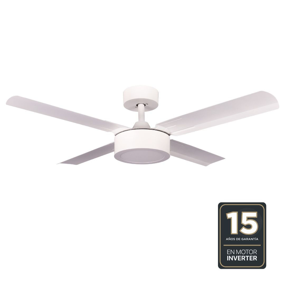 Ventilador de techo Inverter Blanco 4 Aspas metálicas Control Remoto Codini - VTIAR42MB