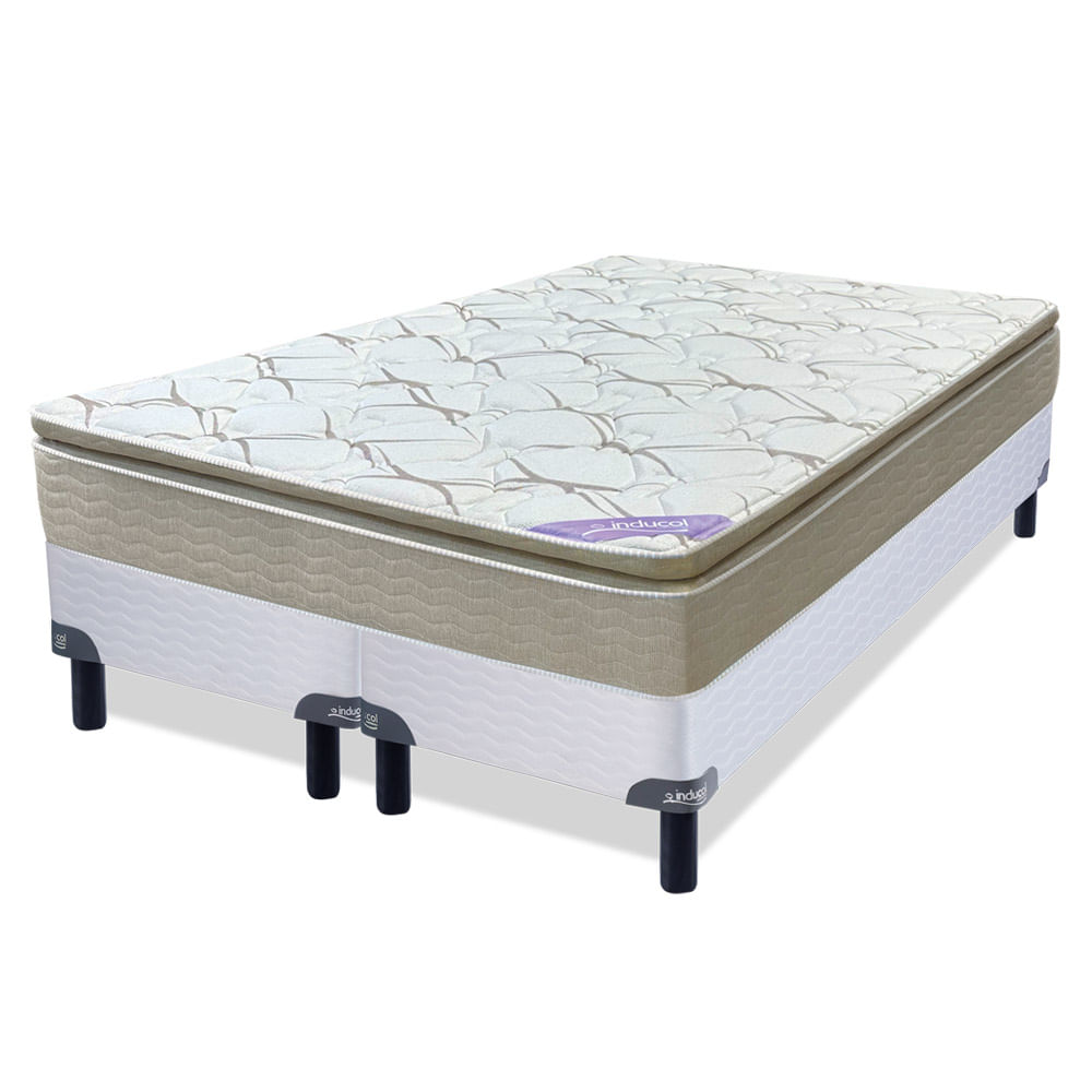Conjunto Sommier y Colchón de resortes Inducol Pocket Extra Comfort Queen Size 160x200 cm