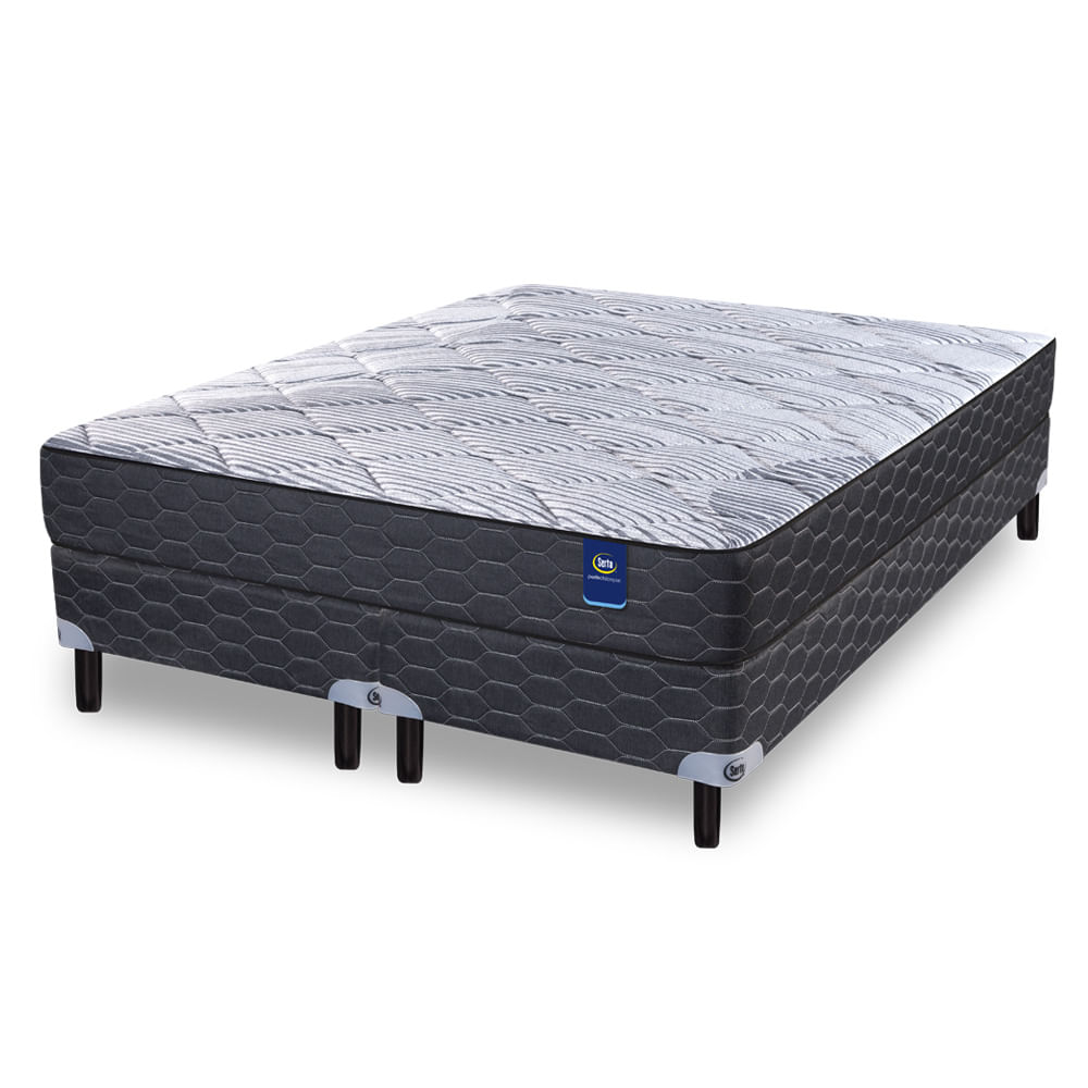 Conjunto Sommier y Colchón de resortes Serta Branson Queen Size 160x200 cm