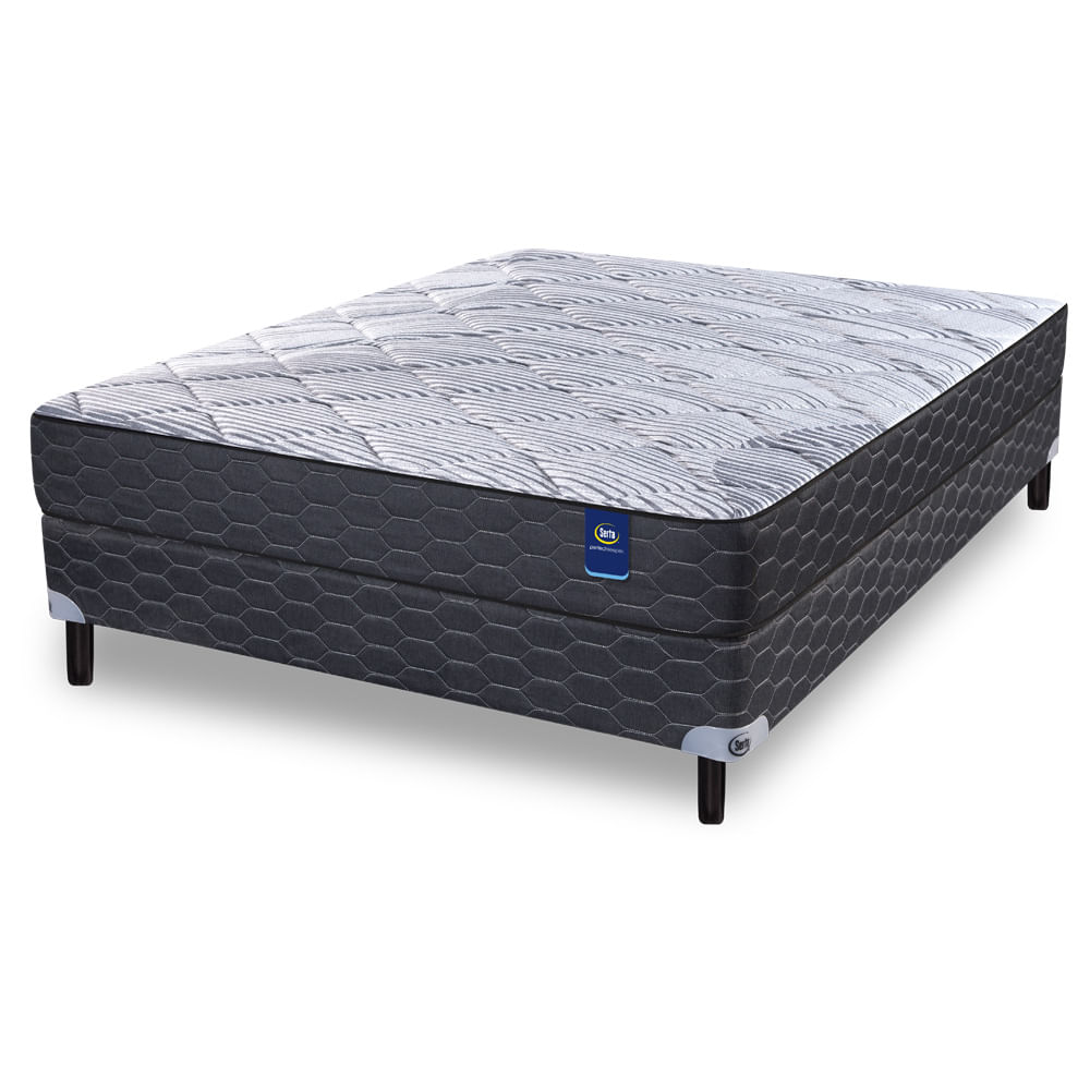 Conjunto Sommier y Colchón de resortes Serta Branson de 2 plazas 140x190 cm