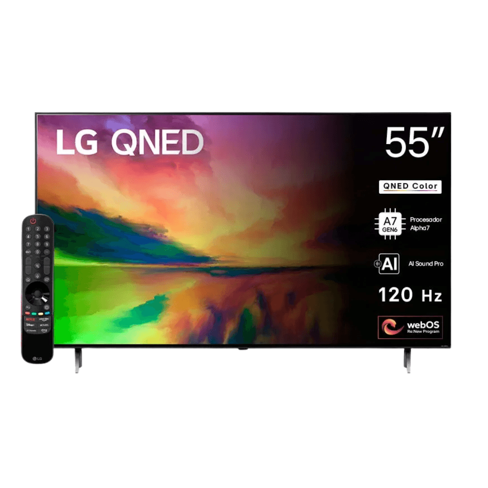 Smart TV QNED LG 55” 55QNED80SRA 4K Ultra HD webOS 23