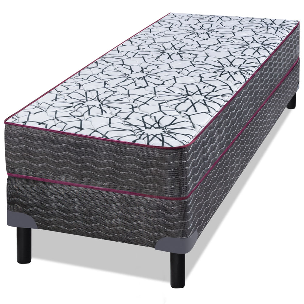 Conjunto Sommier y Colchón de espuma Zafiro Iridio de 1 plaza 90x190 cm
