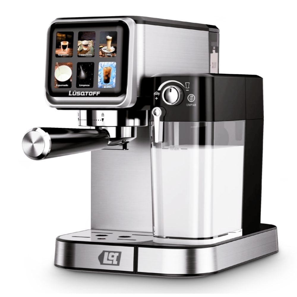Cafetera Espresso Lüsqtoff LQ-EX010 1350 W Inox con Espumador y Adaptador para Cápsulas