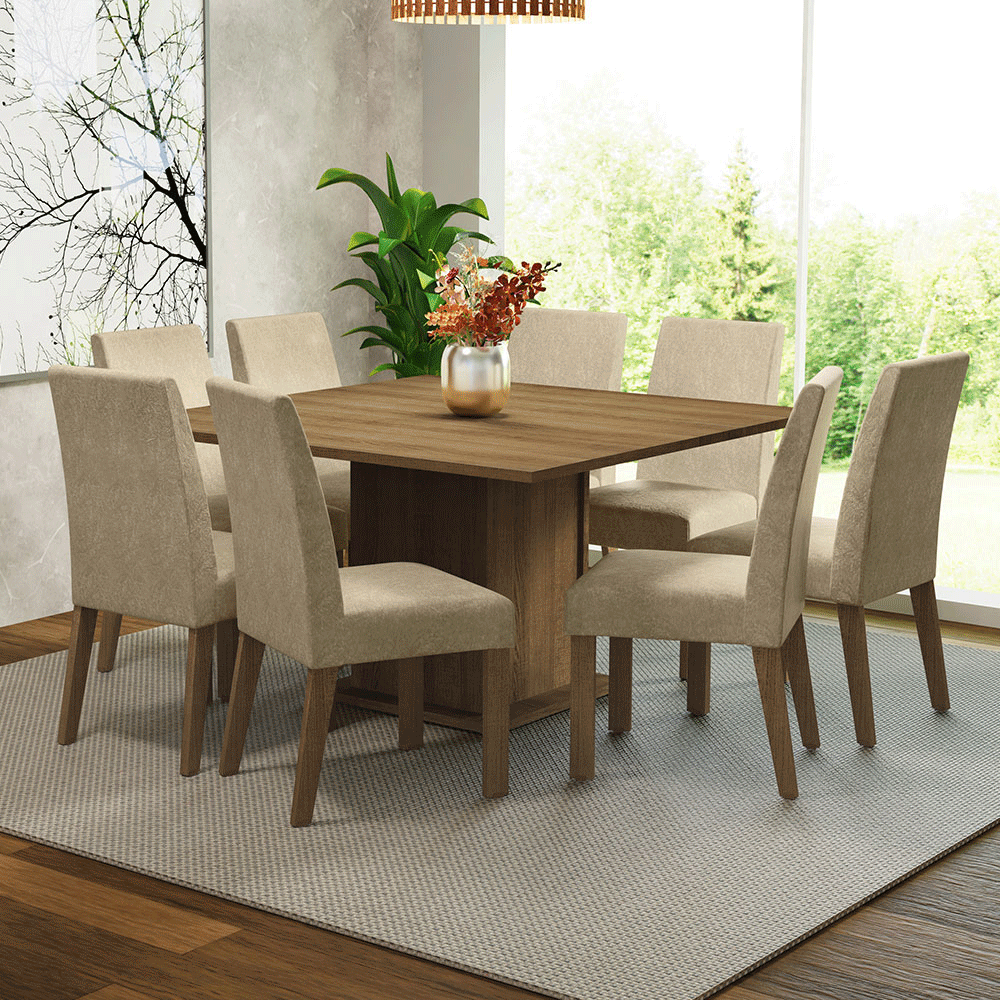 Juego De Comedor Madesa Doris Con Tapa De Madera 8 Sillas