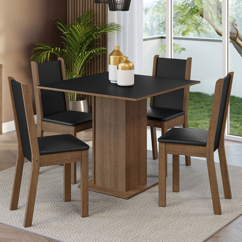 Juego De Comedor Mesa Con 4 Sillas Madesa Alana